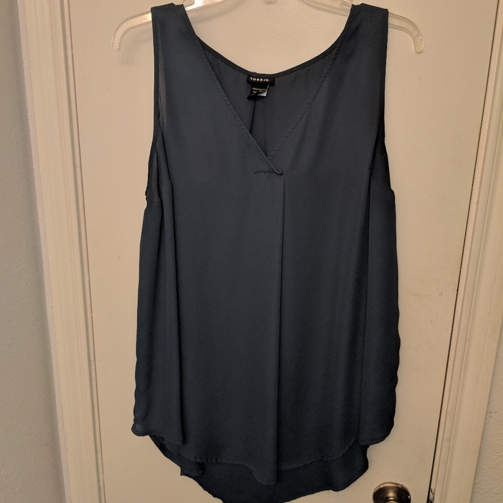 Torrid blue sleeveless blouse